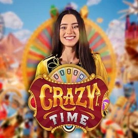 Crazy Time slot logo by Evolution at Ginja CasinoCrazy Time